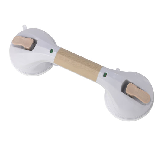 GRAB BAR SUCTION CUP 12" WHITE/BEIGE DR