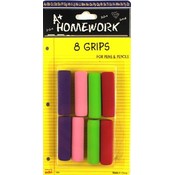 PEN/PENCIL GRIP ASSORTED COLORS 8 PK