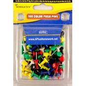 PUSH PINS ASSORTED COLORS 100