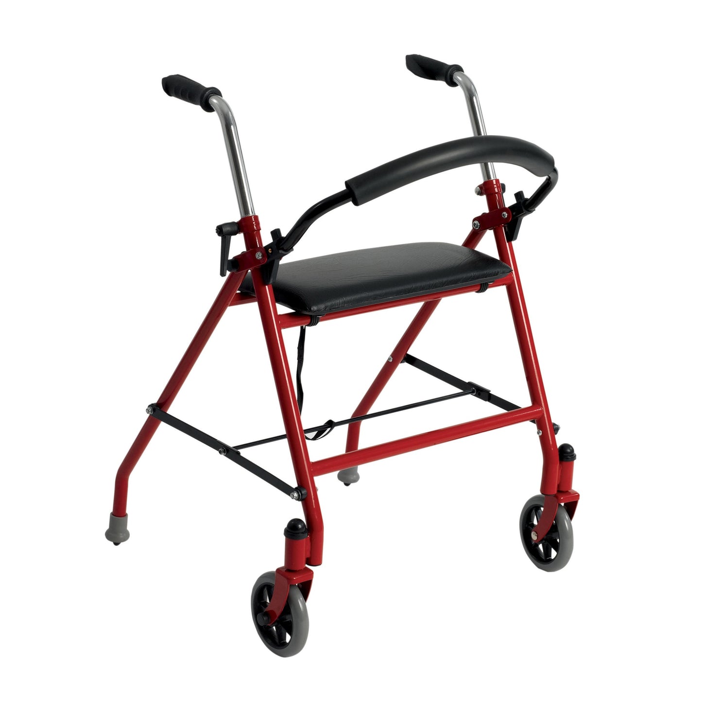 WALKER 2 WHEELED W/SEAT RED DR