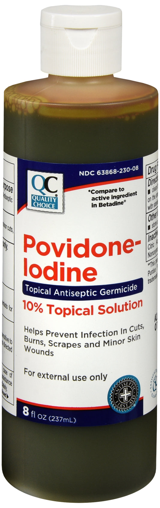 QC POVIDONE IODINE SOLUTION 8 OZ