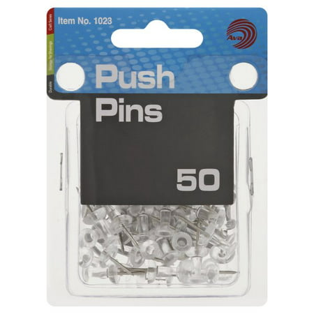 PUSH PINS CLEAR 50 CT