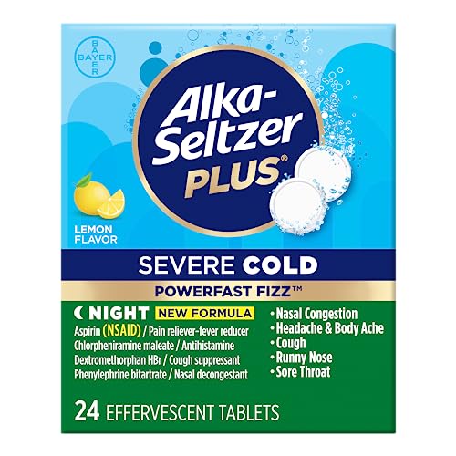 ALKA SELTZER + PF FIZZ SEV COLD NT LEMON 24
