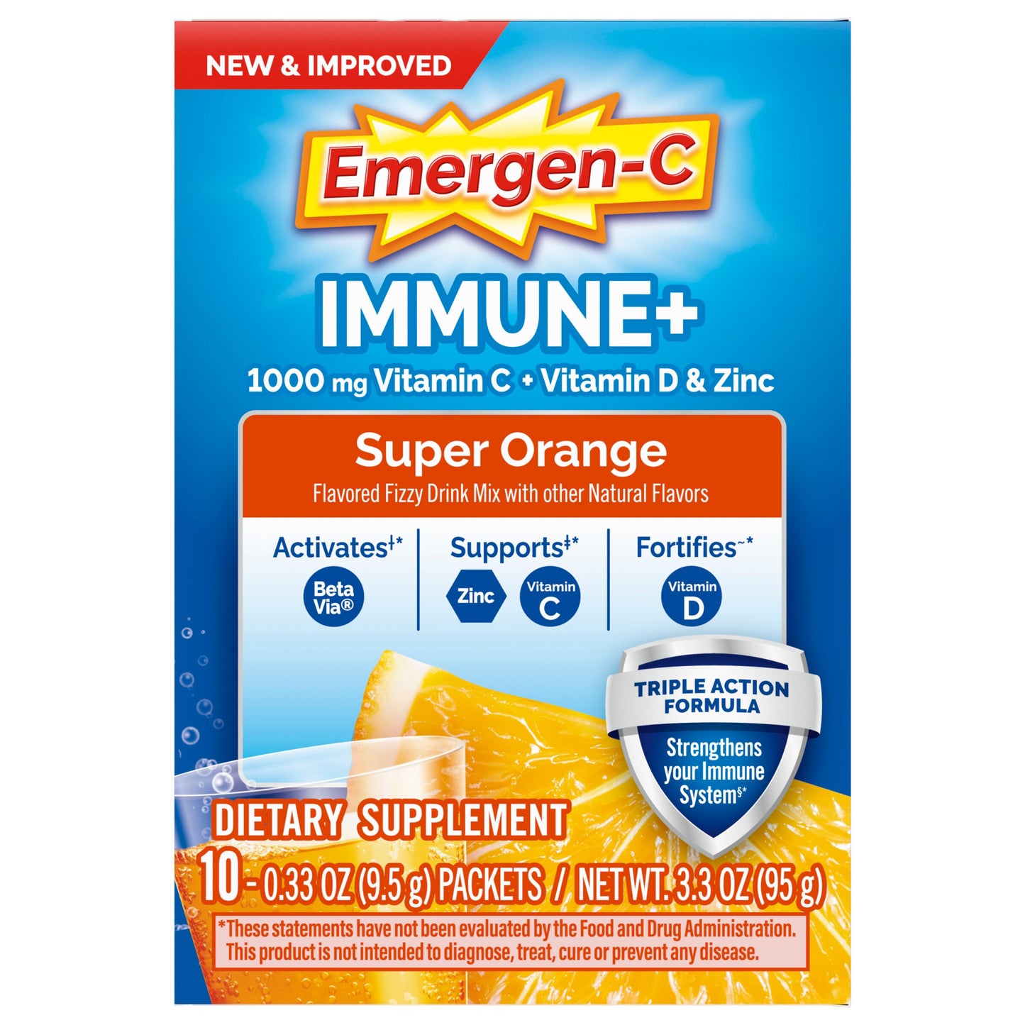 EMERGEN-C IMMUNE+ TA POWDER SUPER ORANGE 10