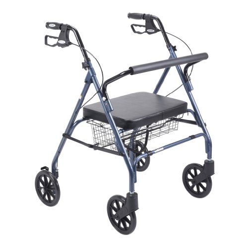 WALKER 4 WH HAND BRAKE BARIATRIC BLUE 500 LB