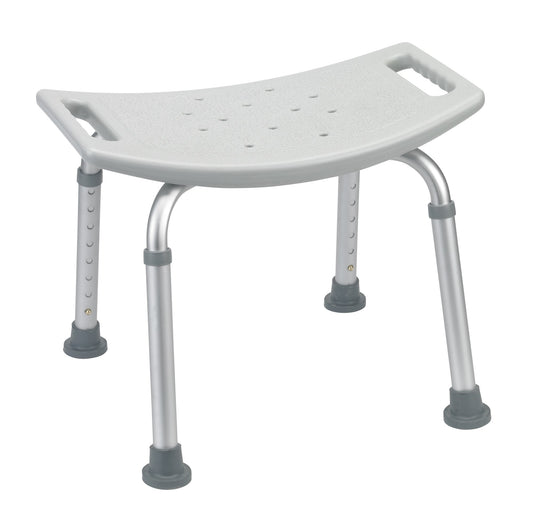 SHOWER CHAIR W/OUT BACK ALUMINUM 300 LB DR