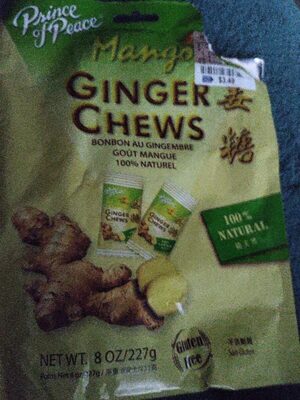 GINGER CHEWS MANGO 8 OZ