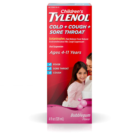 TYLENOL CHILD COLD+COUGH+SORE THROAT BGUM 4OZ