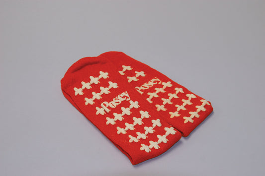 SOCKS NON-SKID LF RED STD PR #6239