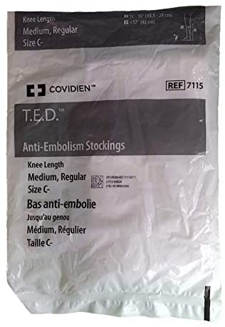 TED ANTI EMBOLISM KNEE 18MM IT WHITE MD/REG