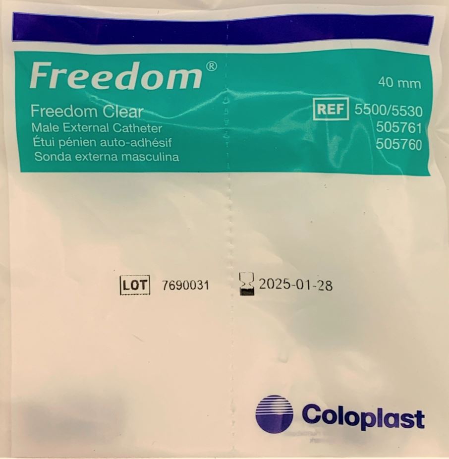 CATHETER MALE EXT FREEDOM CLEAR 40MM EA