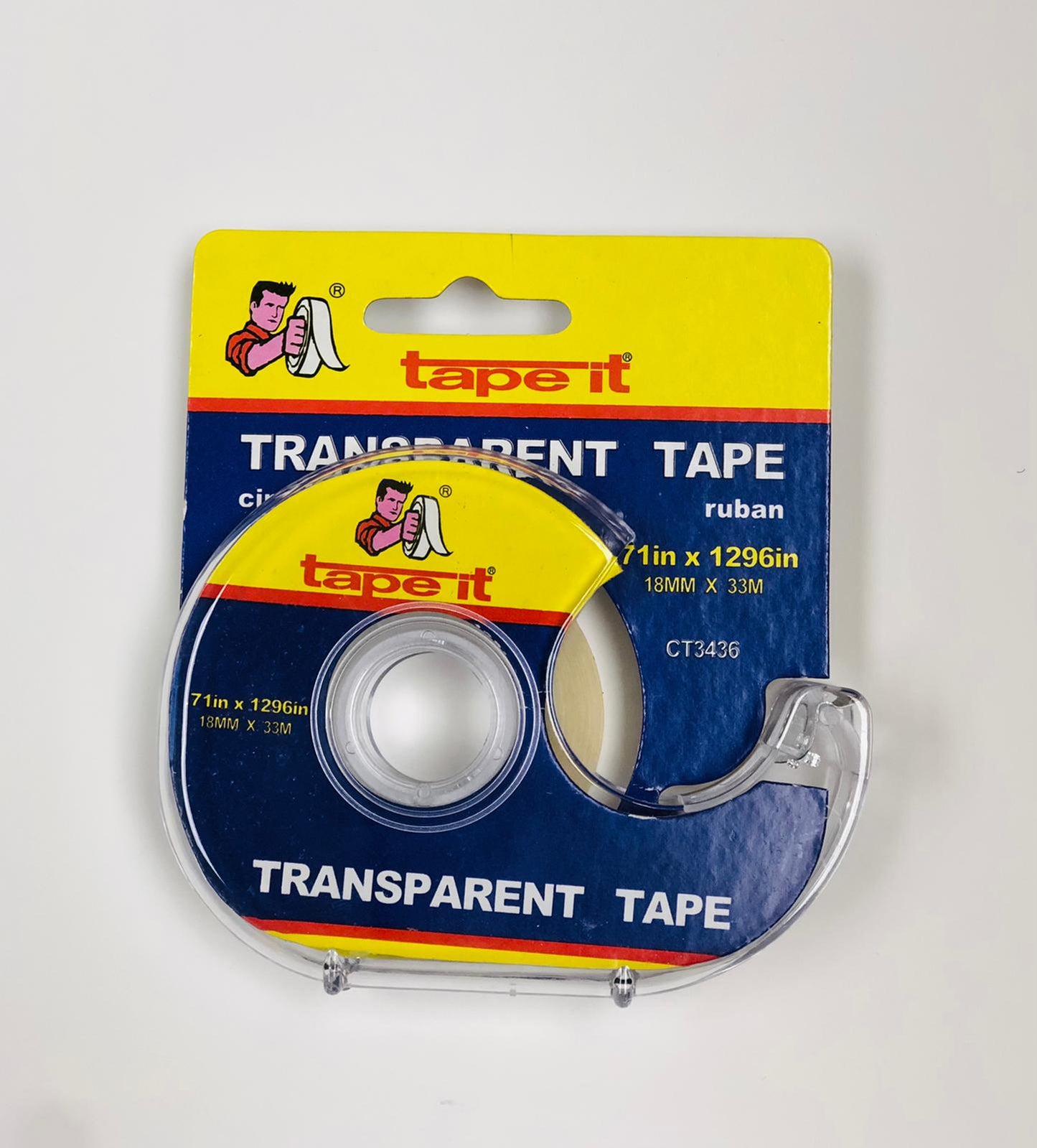 TRANSPARENT TAPE W/DISPENSER 3/4 X 1296"