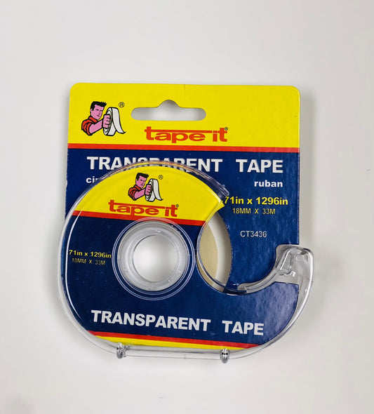 TRANSPARENT TAPE W/DISPENSER 3/4 X 1296"