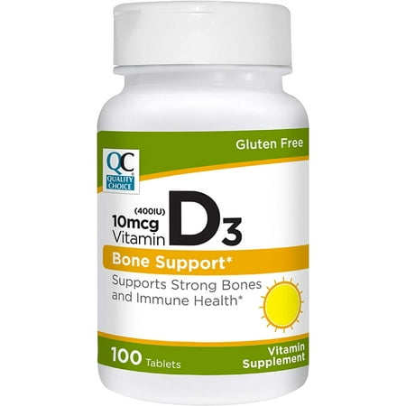 QC VITAMIN D3 TAB 400 IU 100