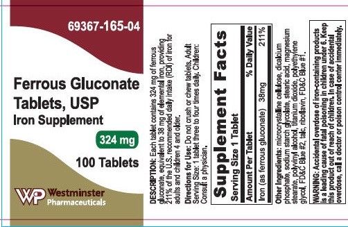 FERROUS GLUCONATE TAB 324 MG 100 WESTMINSTER