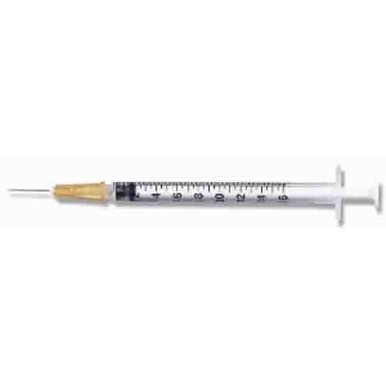 BD SYR/NEEDLE TUBERCULIN 1CC 25G X 5/8"BX/100