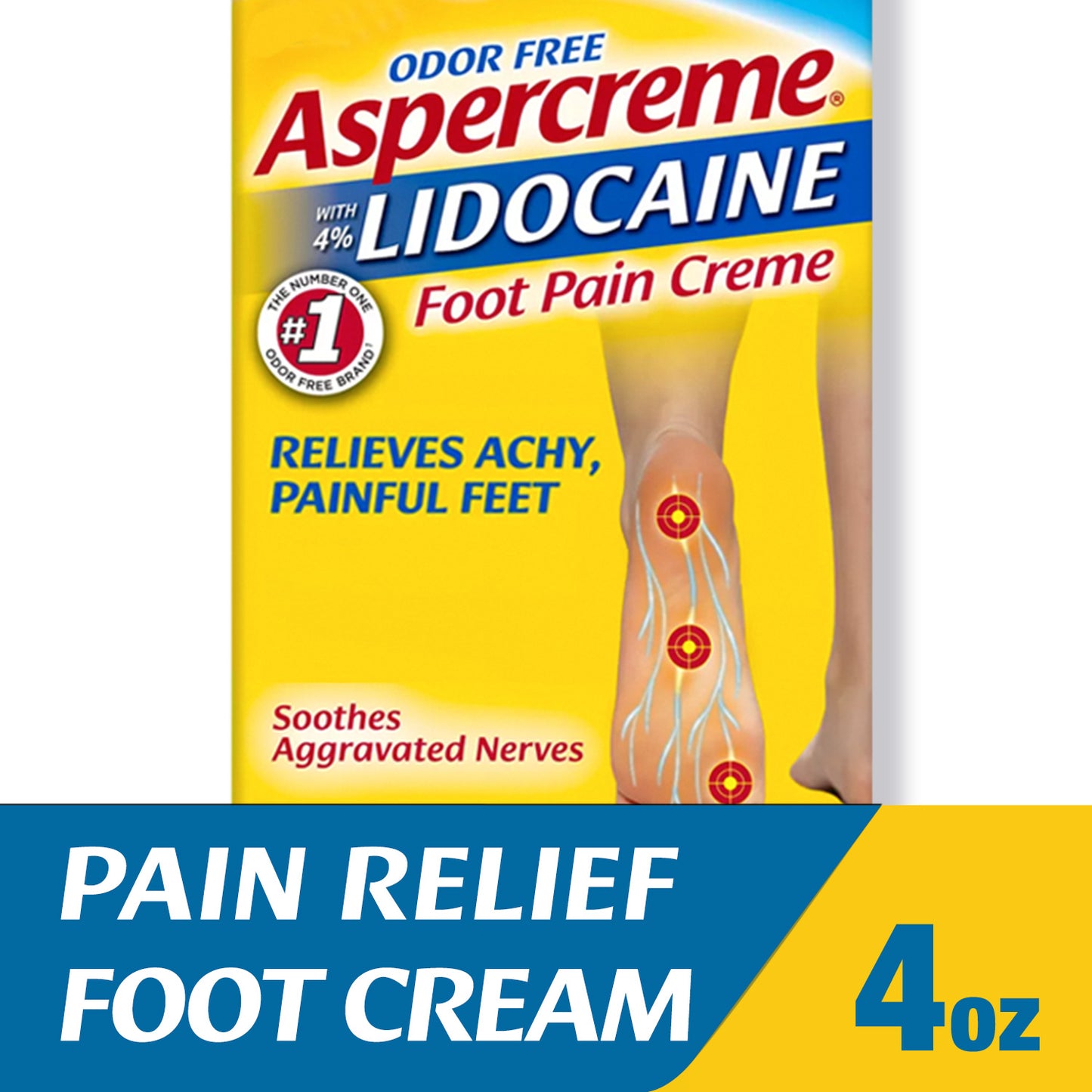 ASPERCREME W/LIDOCAINE 3 N 1 FOOT CREAM 4 OZ