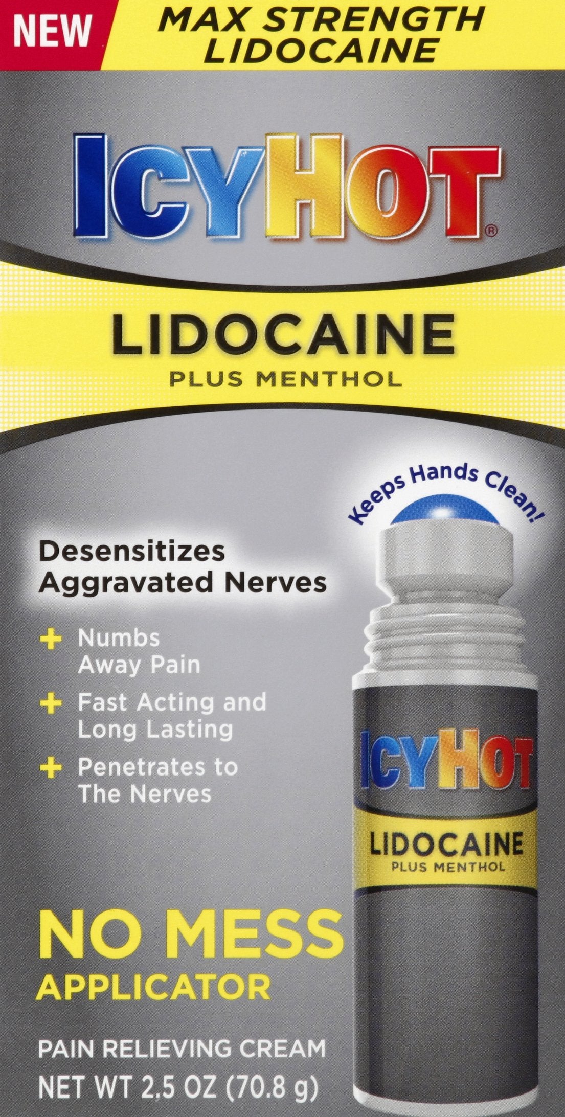 ICY HOT W/LIDOCAINE NO MESS APPLICATOR 2.5 OZ