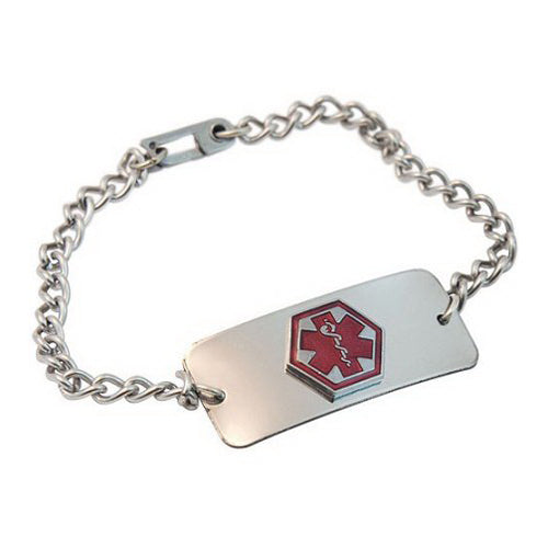 ID BRACELET HEART PATIENT STEEL RAISED