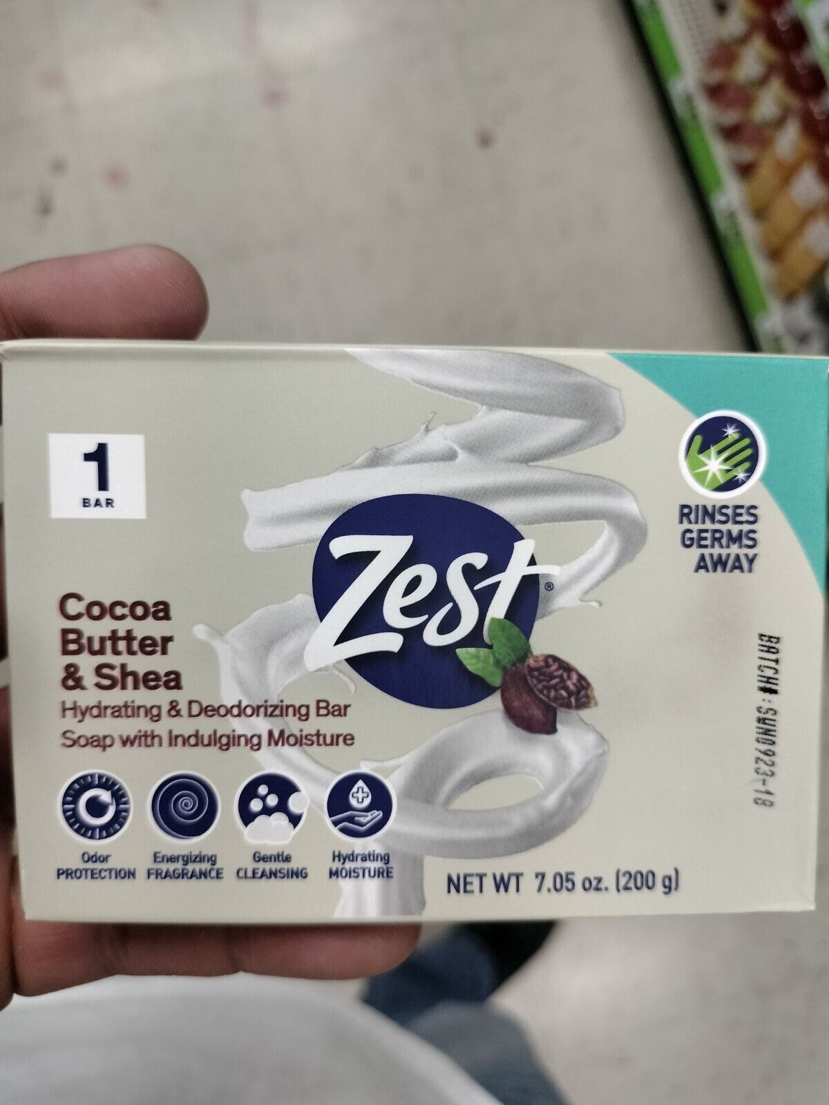 ZEST BAR SOAP COCOA BUTTER & SHEA 7.05 OZ