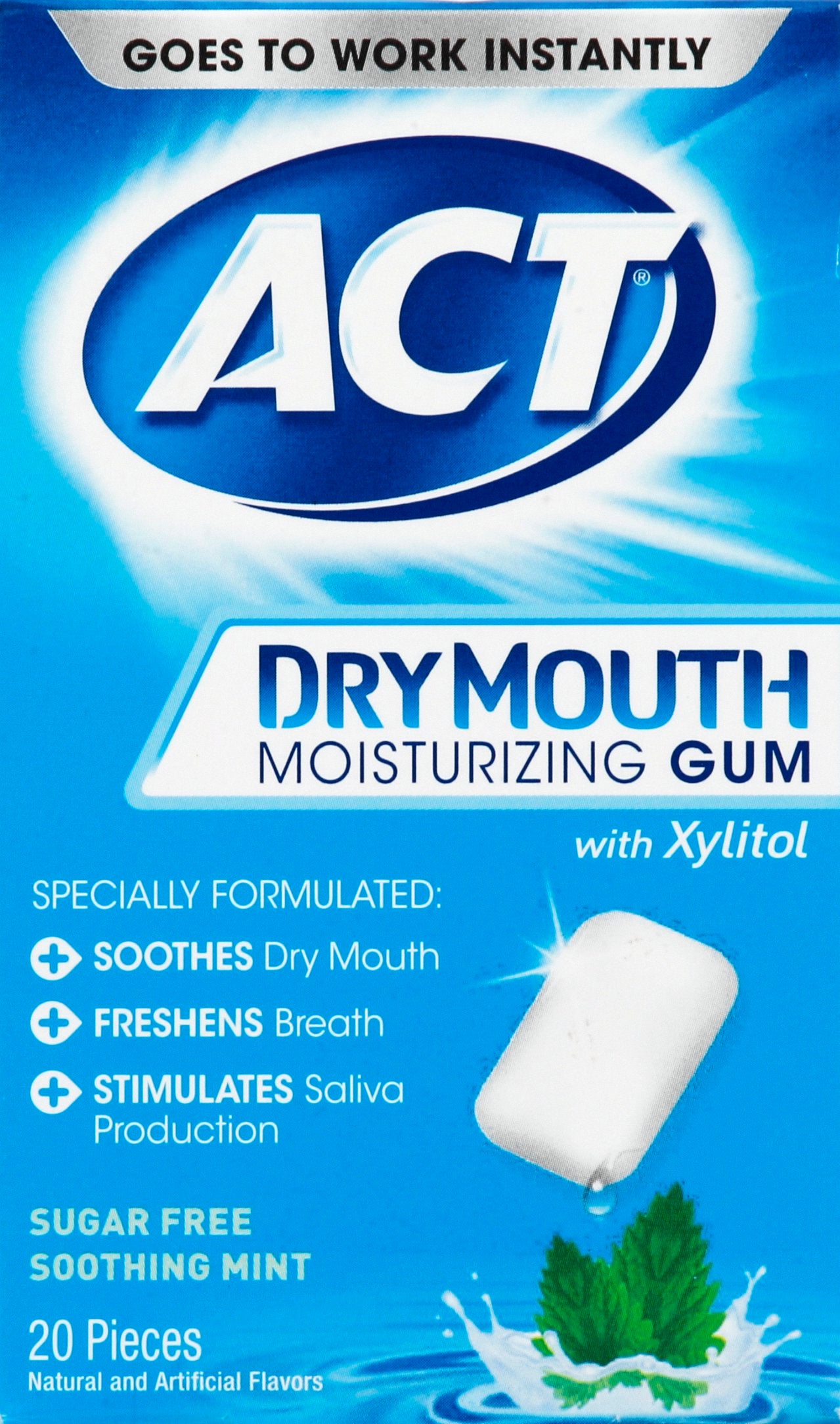 ACT DRY MOUTH SOOTHING MINT GUM 20
