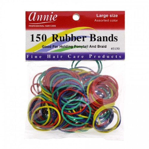 ANNIE RUBBER BANDS ASST COLOR LARGE 150 #3150