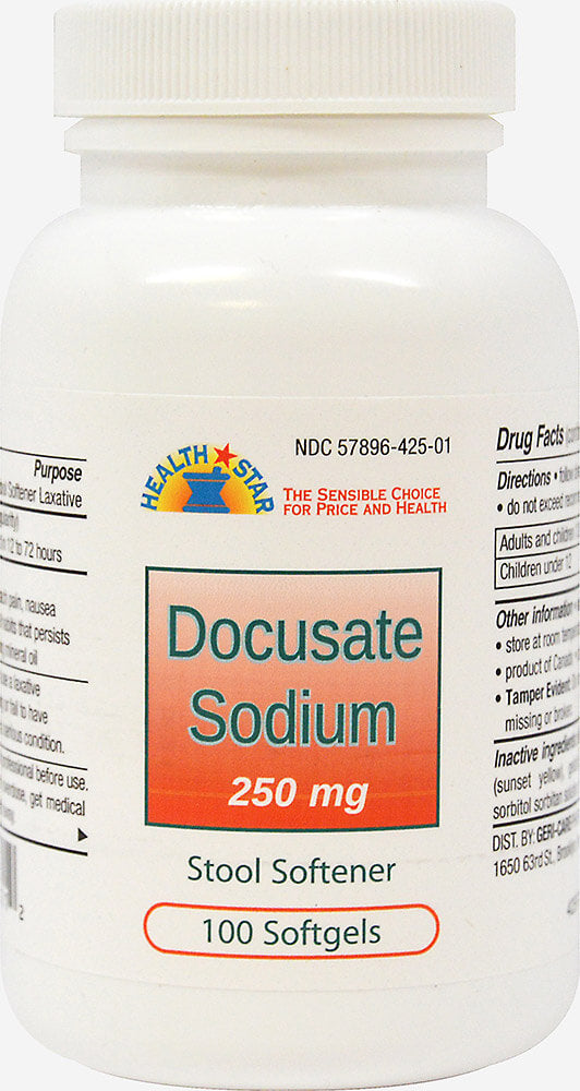 DOCUSATE SODIUM SOFTGEL 250 MG 100 GERICARE